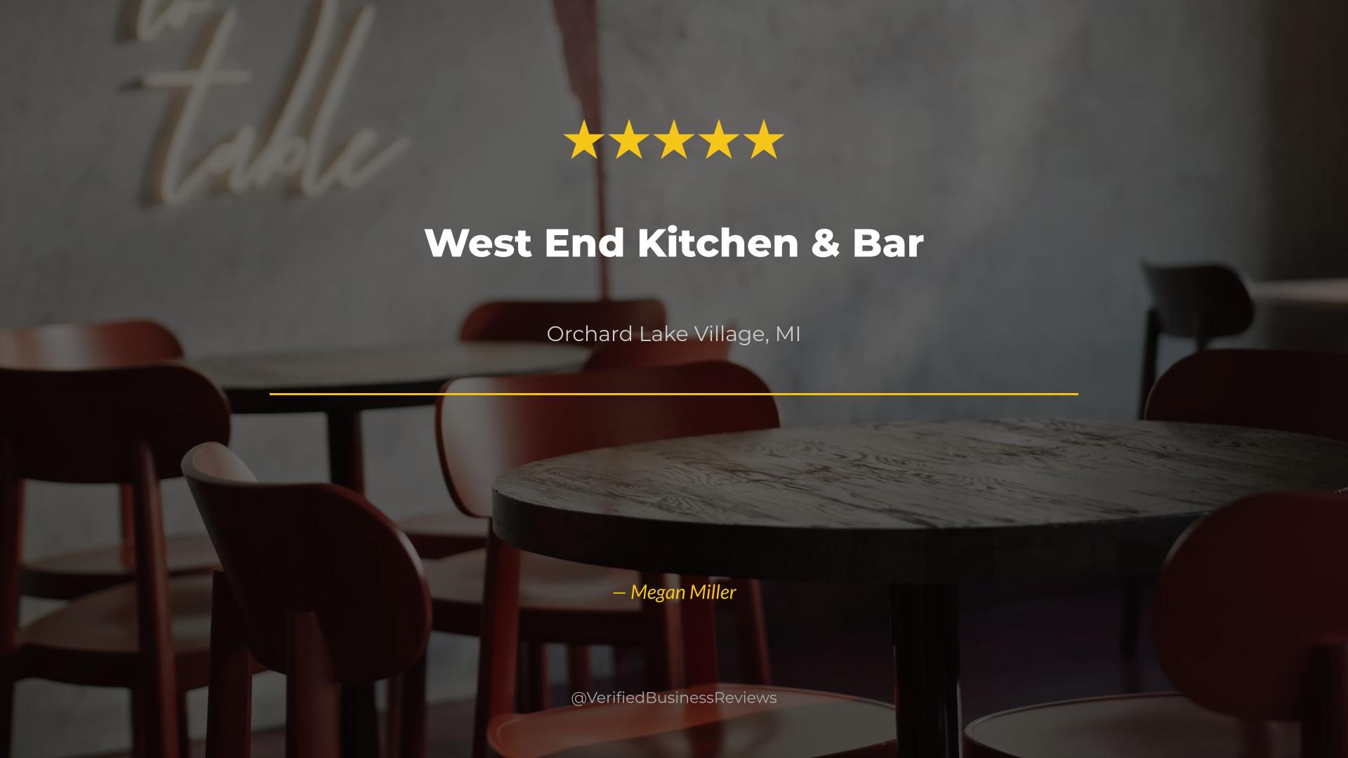 Video thumbnail for West End Kitchen & Bar