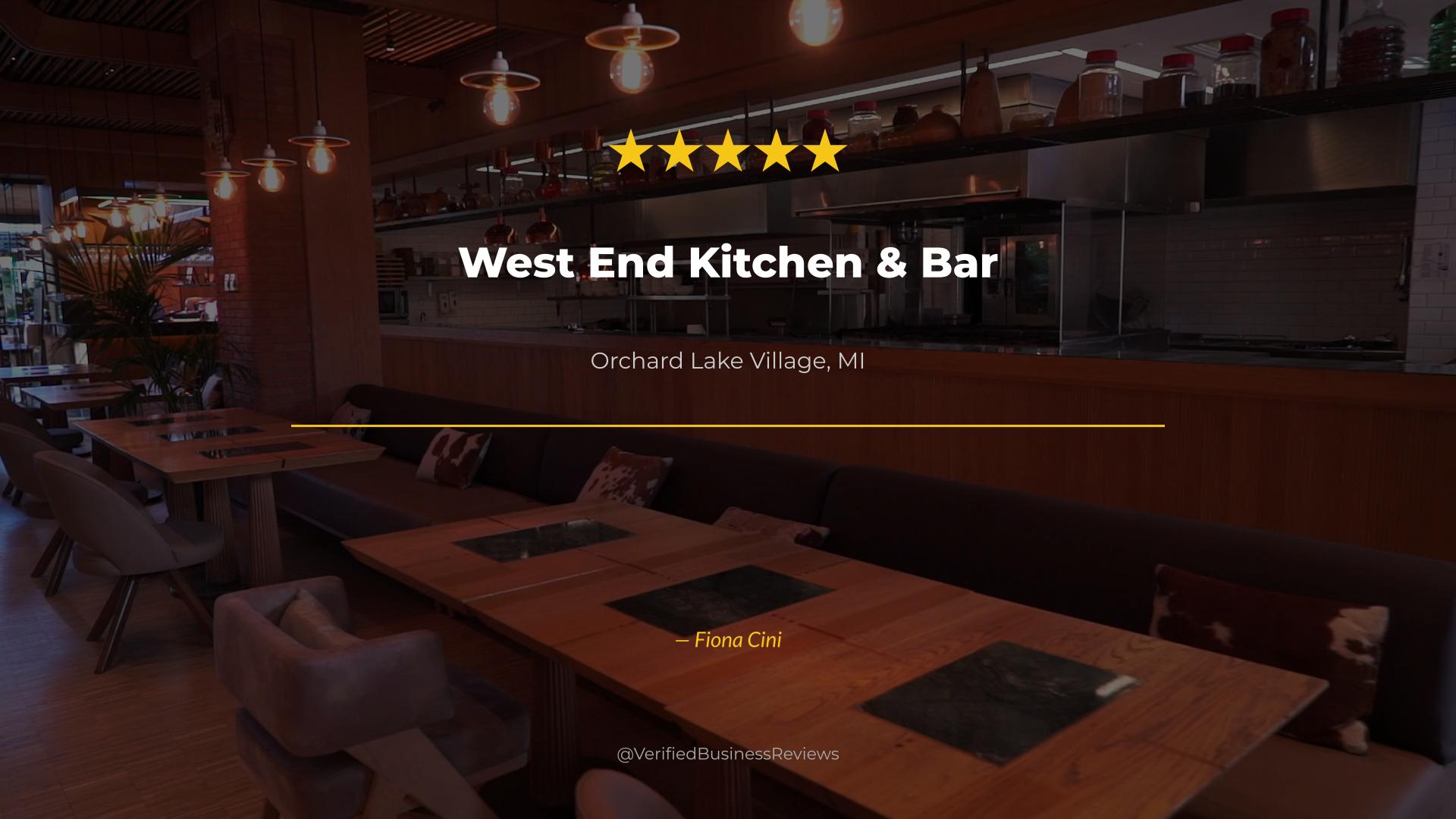 Video thumbnail for West End Kitchen & Bar